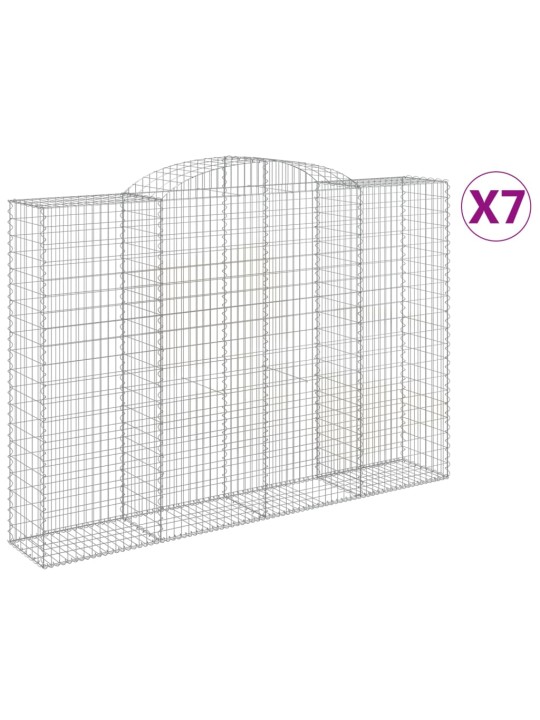 KAAREKUJULISED GABIOONKORVID 7 TK, 300X50X200/220 CM, RAUD