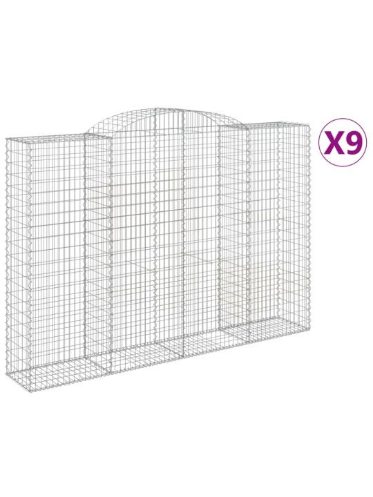 Kaarekujulised gabioonkorvid 9 tk, 300x50x200/220 cm, raud