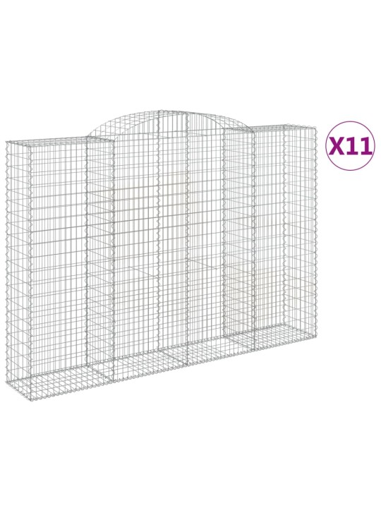 Kaarekujulised gabioonkorvid 11 tk, 300x50x200/220 cm, raud