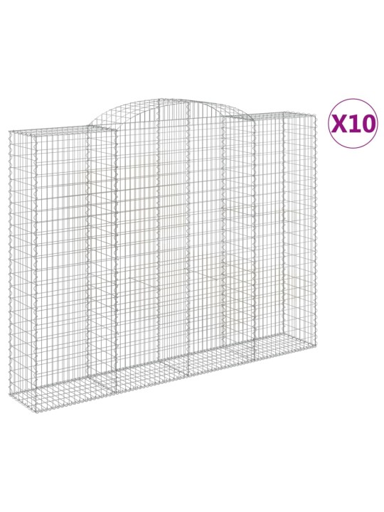 KAAREKUJULISED GABIOONKORVID 10 TK, 300X50X220/240 CM, RAUD