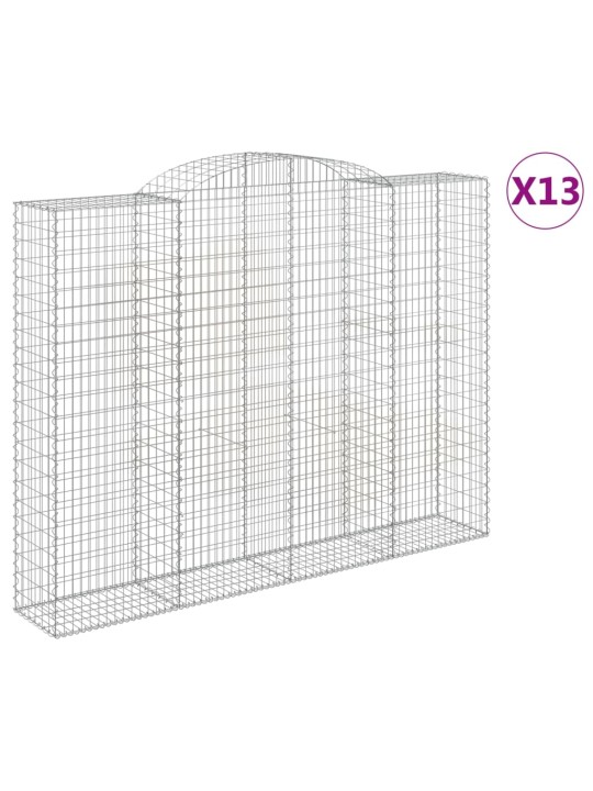Kaarekujulised gabioonkorvid 13 tk, 300x50x220/240 cm, raud