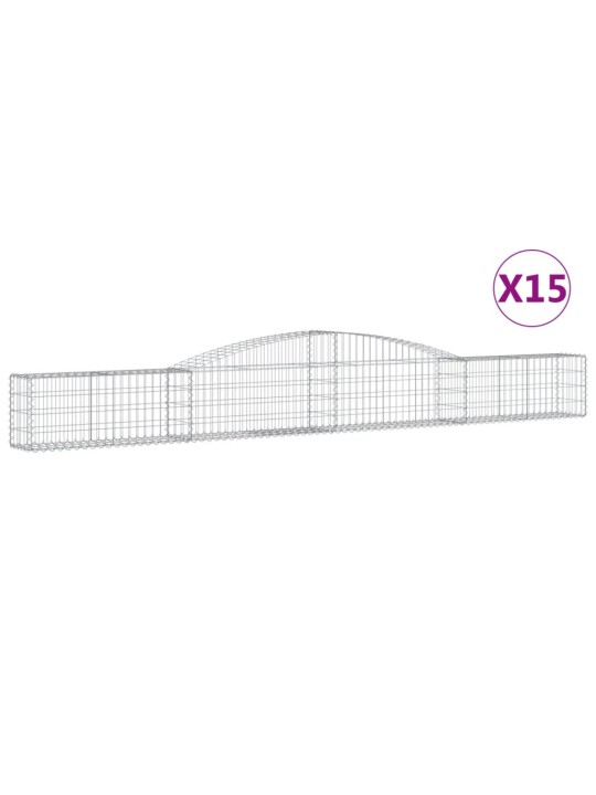 Kaarekujulised gabioonkorvid 15 tk, 400x30x40/60 cm, raud