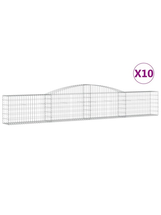 Kaarekujulised gabioonkorvid 10 tk, 400x30x60/80 cm, raud