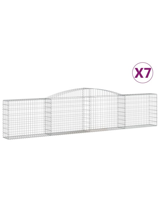 Kaarekujulised gabioonkorvid 7 tk, 400x30x80/100 cm, raud