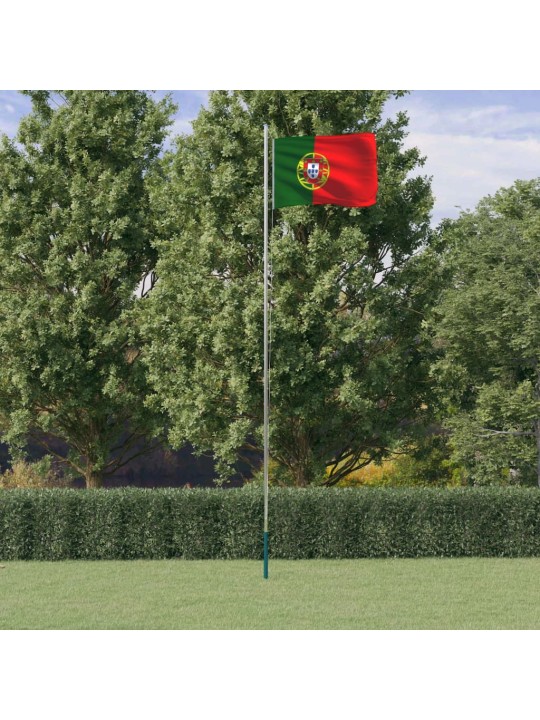 Portugali lipp ja lipumast, 6,23 m, alumiinium