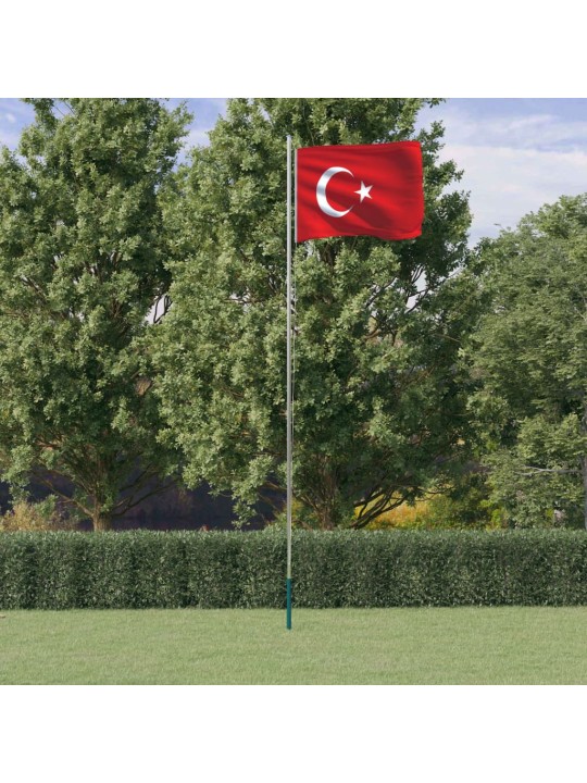Türgi lipp ja lipumast, 6,23 m, alumiinium