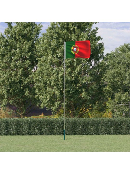 Portugali lipp ja lipumast, 5,55 m, alumiinium