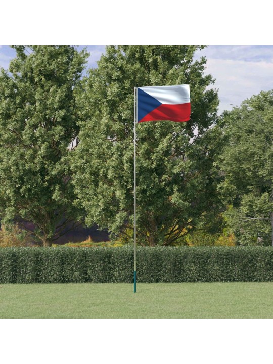 Tšehhi lipp ja lipumast, 5,55 m, alumiinium