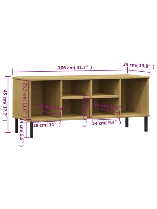 Kingariiul metalljalgadega, pruun, 106x35x45 cm, "oslo"