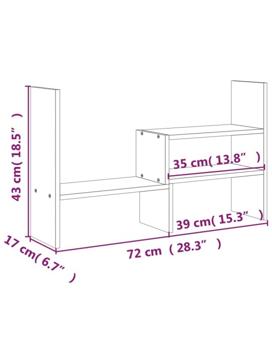 Monitorialus, (39-72) x 17 x 43 cm, männipuit