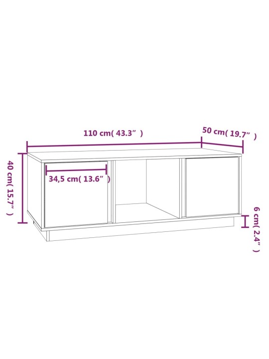 Kohvilaud, 110 x 50 x 40 cm, männipuit