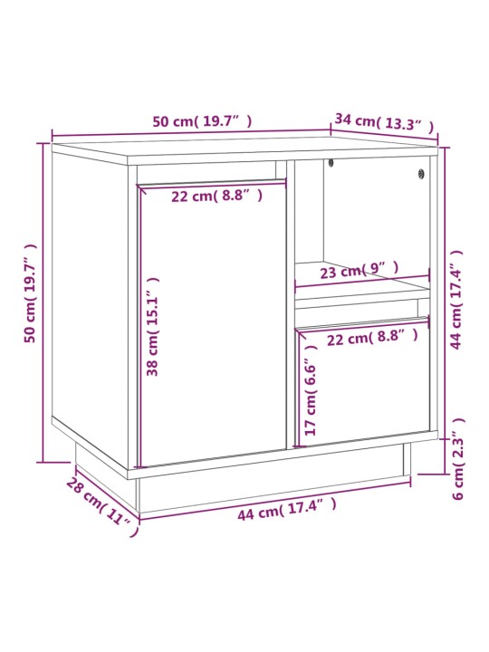 Öökapid 2 tk, hall, 50 x 34 x 50 cm, männipuit