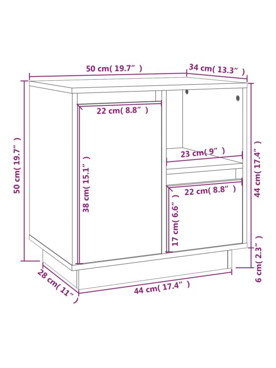 Öökapid 2 tk, must, 50 x 34 x 50 cm, männipuit