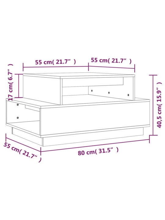 Kohvilaud, 80 x 55 x 40,5 cm, männipuit
