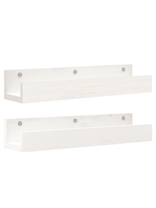 Seinariiulid 2 tk, valge, 50 x 12 x 9 cm, männipuit