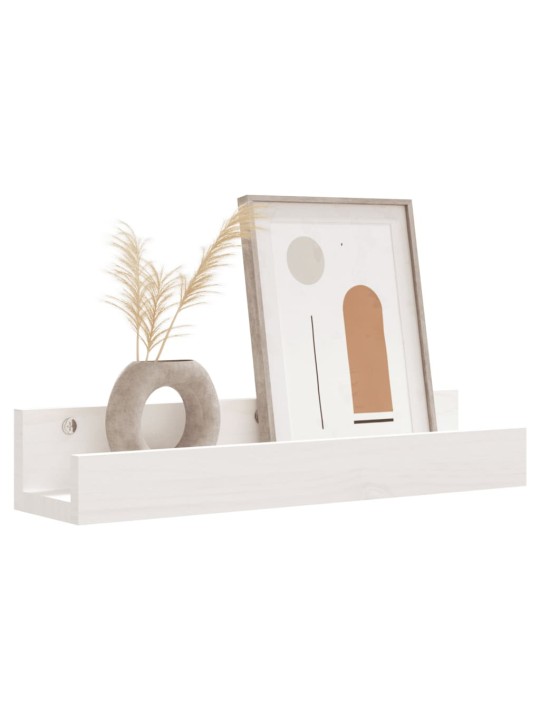 Seinariiulid 2 tk, valge, 50 x 12 x 9 cm, männipuit