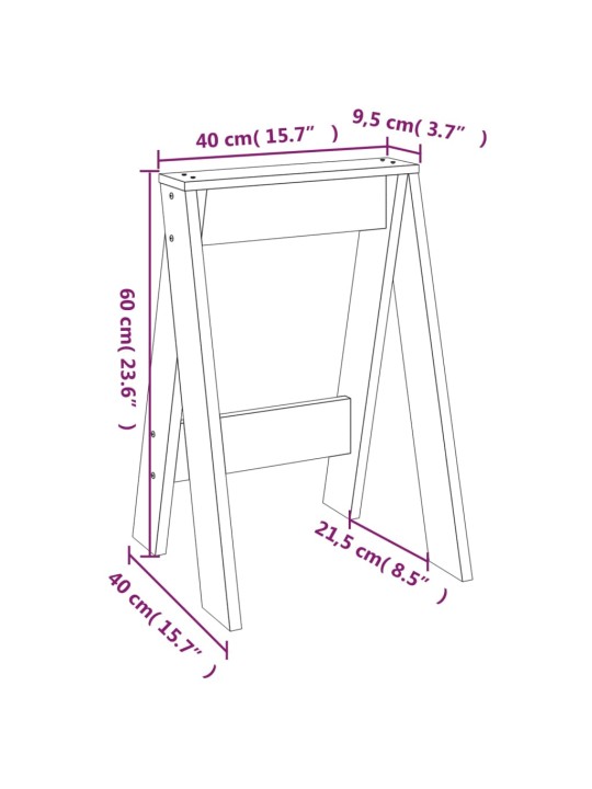 Pukid 2 tk, valge, 40 x 40 x 60 cm, männipuit