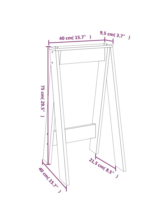 Pukid 2 tk, must, 40 x 40 x 75 cm, männipuit