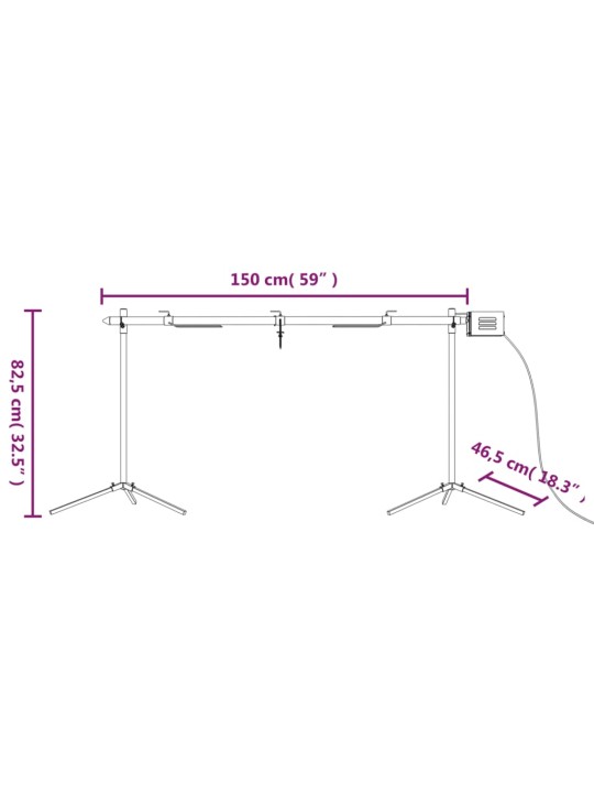 AUTOMAATNE GRILL, MOOTORIGA, ROOSTEVABA TERAS, 150X46,5X82,5 CM