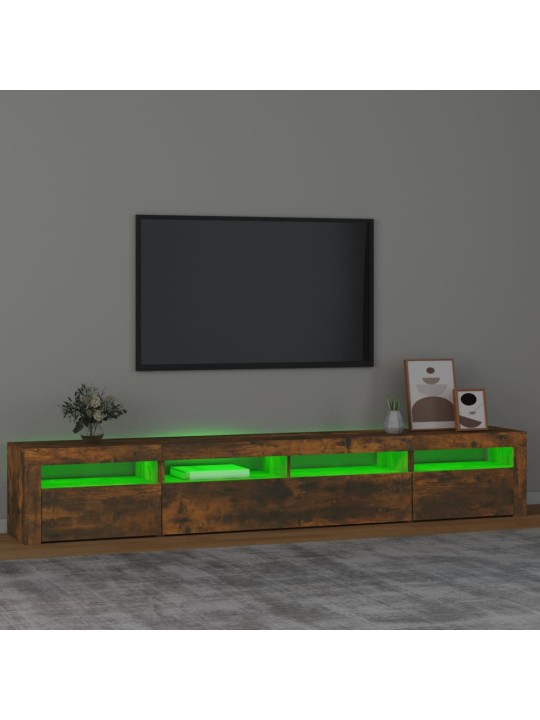 Telerialus LED-tuledega, suitsutatud tamm, 240x35x40 cm