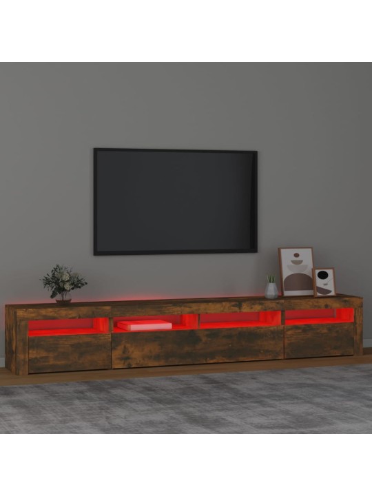 Telerialus LED-tuledega, suitsutatud tamm, 240x35x40 cm