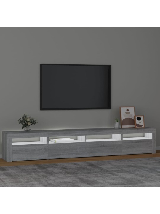 Telerialus LED-tuledega, hall sonoma tamm, 240x35x40 cm