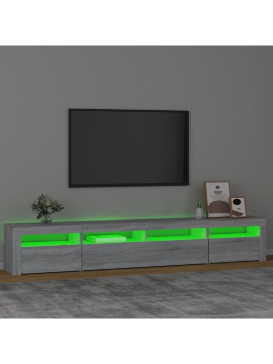 Telerialus LED-tuledega, hall sonoma tamm, 240x35x40 cm