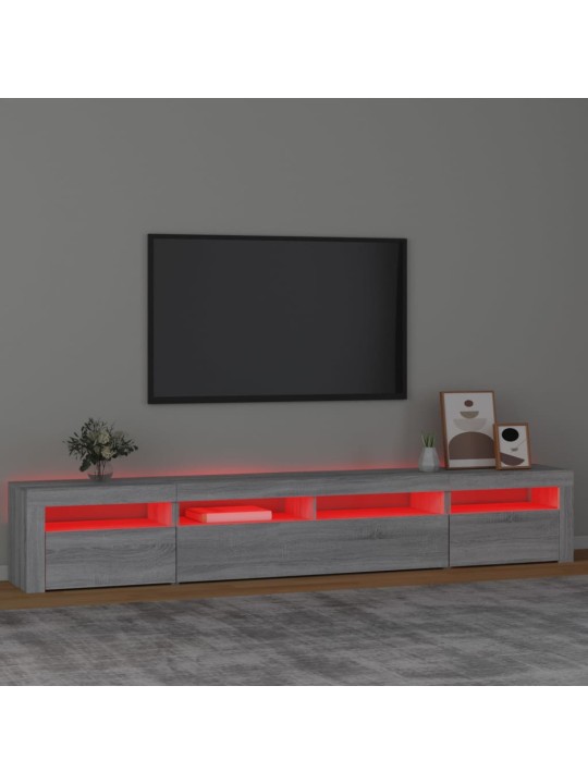 Telerialus LED-tuledega, hall sonoma tamm, 240x35x40 cm