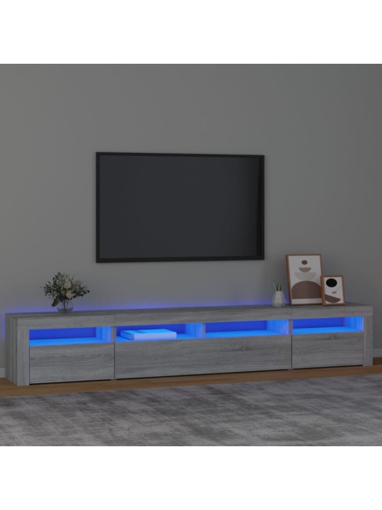 Telerialus LED-tuledega, hall sonoma tamm, 240x35x40 cm