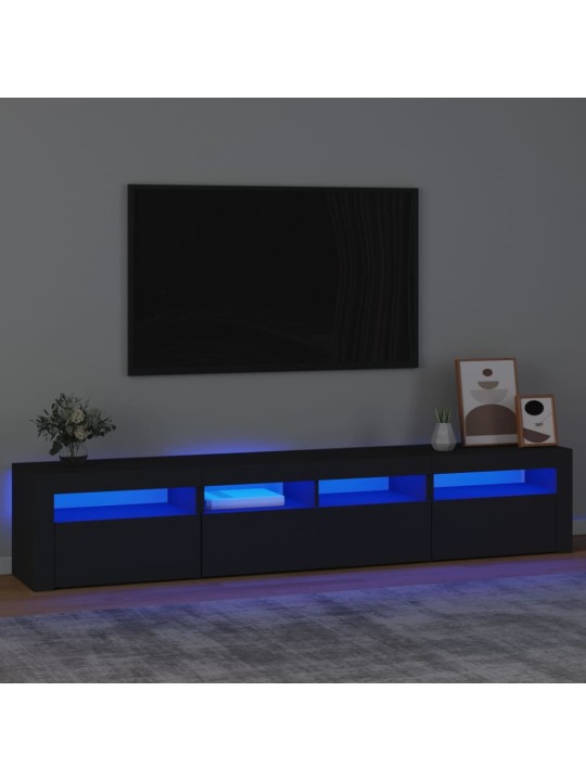 Telerialus LED-tuledega, must, 210x35x40 cm