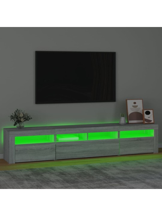 Telerialus LED-tuledega, hall sonoma tamm, 210x35x40 cm