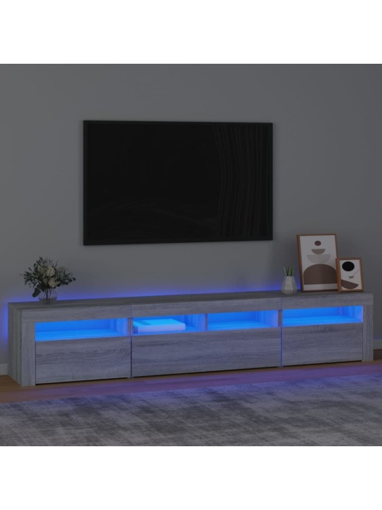 Telerialus LED-tuledega, hall sonoma tamm, 210x35x40 cm