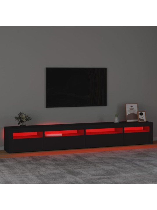 Telerialus LED-tuledega, must, 270x35x40 cm