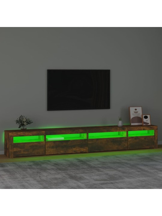 Telerialus LED-tuledega, suitsutatud tamm, 270x35x40 cm