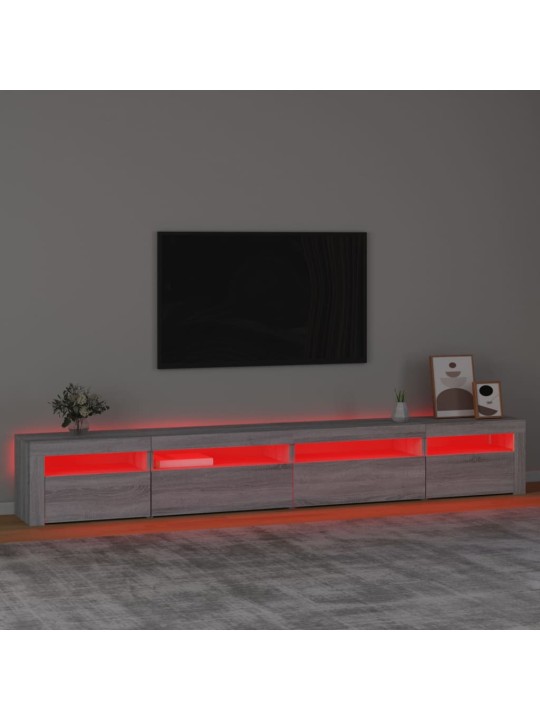 Telerialus LED-tuledega, hall sonoma tamm, 270x35x40 cm