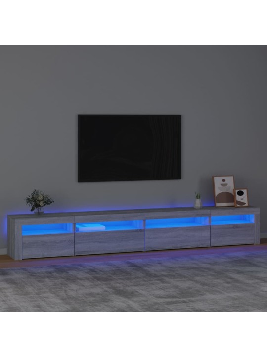 Telerialus LED-tuledega, hall sonoma tamm, 270x35x40 cm