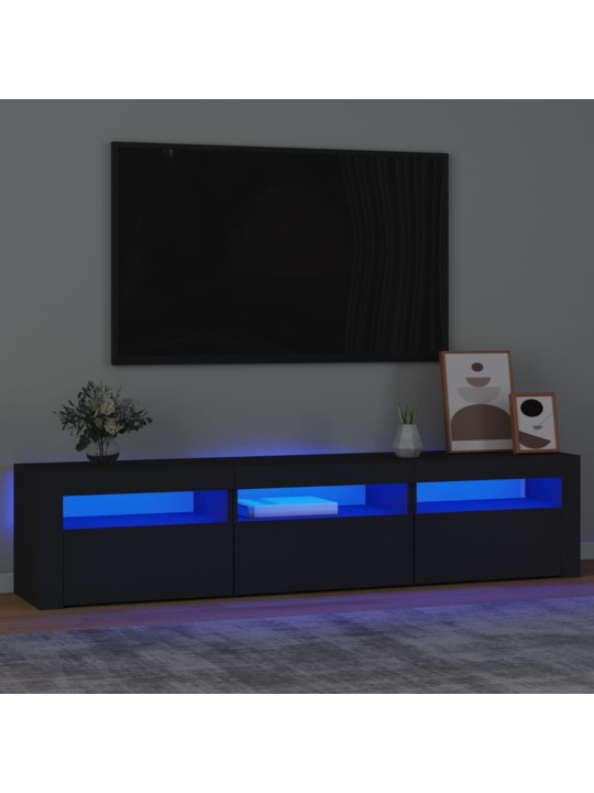 Telerialus LED-tuledega, must, 180 x 35 x 40 cm