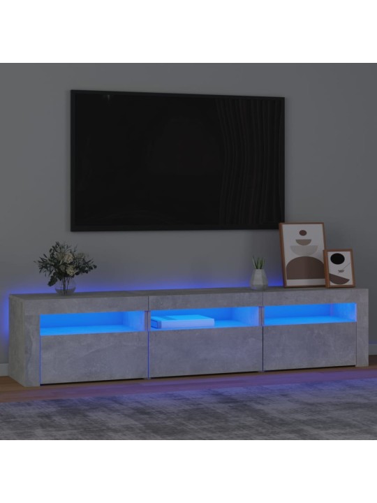 Telerialus LED-tuledega, betoonhall, 180x35x40 cm