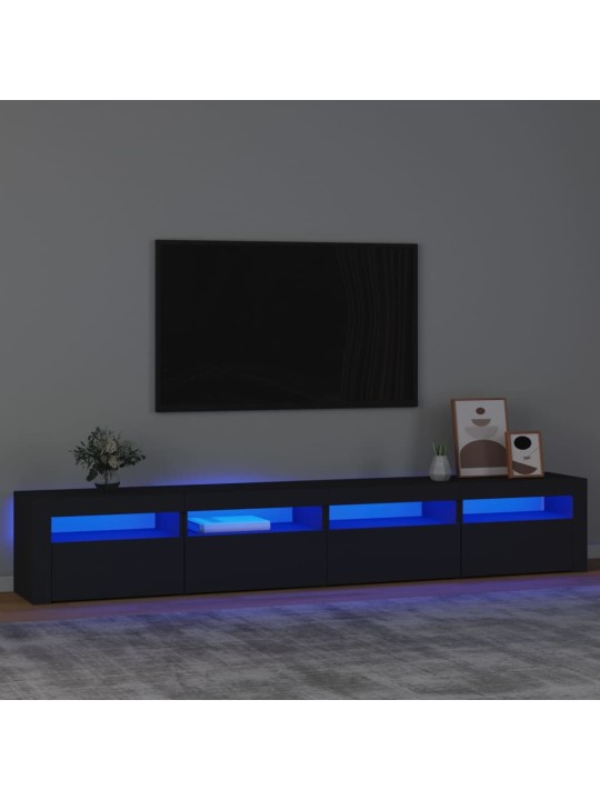 Telerialus LED-tuledega, must, 240x35x40 cm