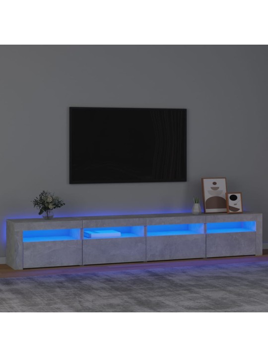 Telerialus LED-tuledega, betoonhall, 240x35x40 cm