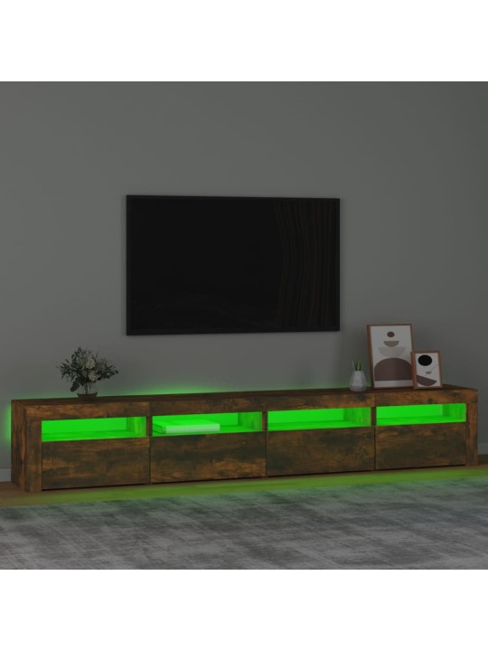 Telerialus LED-tuledega, suitsutatud tamm, 240x35x40 cm