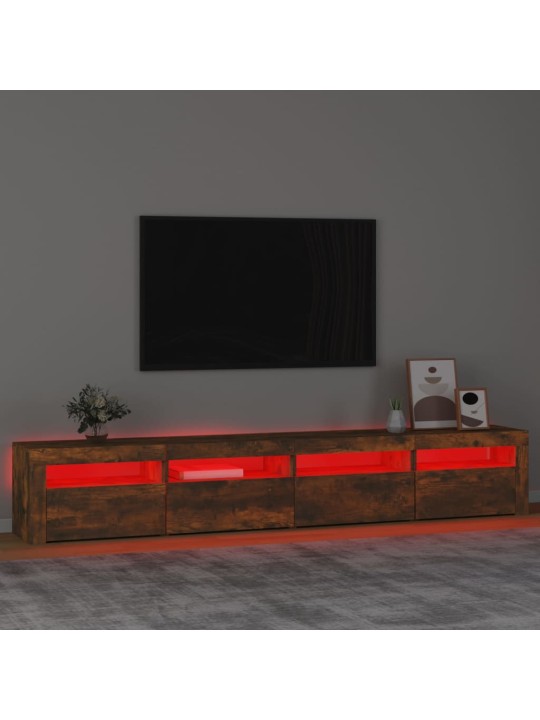 Telerialus LED-tuledega, suitsutatud tamm, 240x35x40 cm