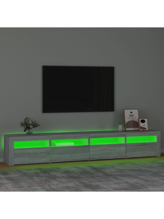 Telerialus LED-tuledega, hall sonoma tamm, 240x35x40 cm