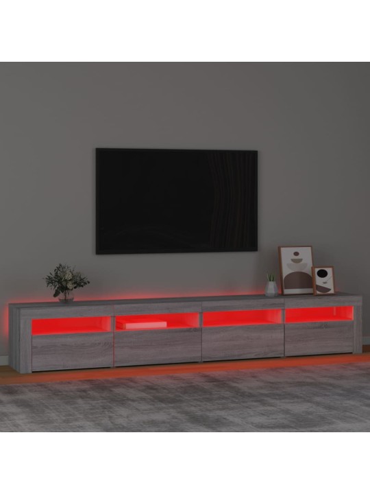 Telerialus LED-tuledega, hall sonoma tamm, 240x35x40 cm