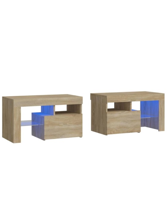 ÖÖKAPID LED-TULEDEGA, 2 TK, SONOMA TAMM, 70X36,5X40 CM
