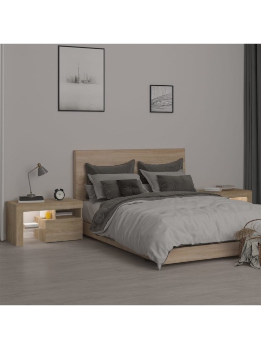 ÖÖKAPID LED-TULEDEGA, 2 TK, SONOMA TAMM, 70X36,5X40 CM