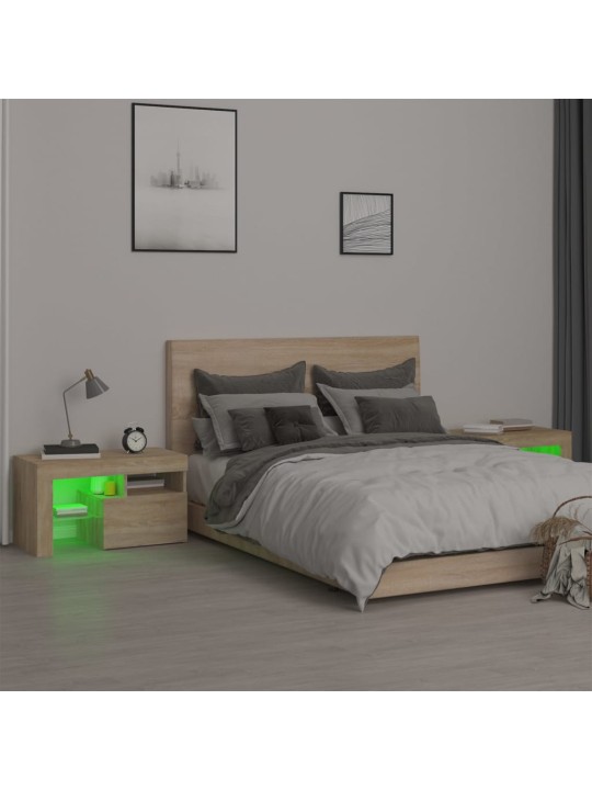 ÖÖKAPID LED-TULEDEGA, 2 TK, SONOMA TAMM, 70X36,5X40 CM