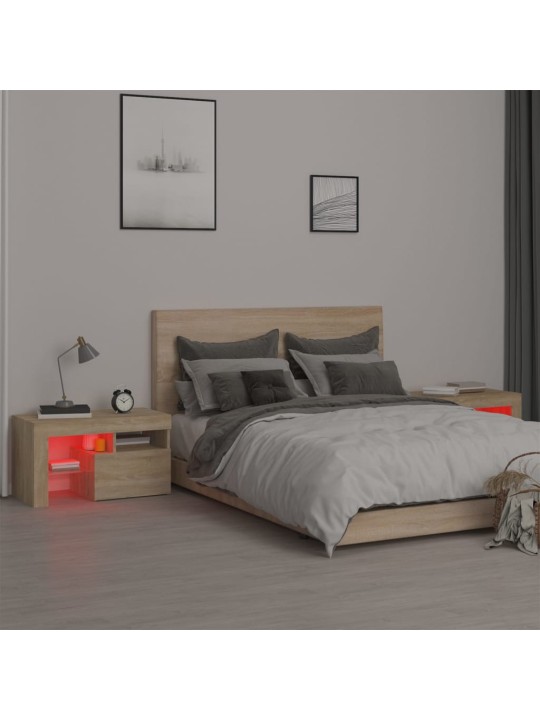 ÖÖKAPID LED-TULEDEGA, 2 TK, SONOMA TAMM, 70X36,5X40 CM