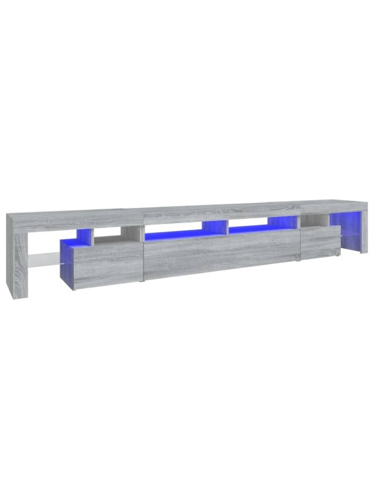 Telerialus LED-tuledega, hall sonoma tamm, 260x36,5x40 cm