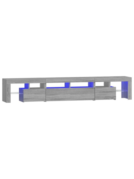 Telerialus LED-tuledega, hall sonoma tamm, 230x36,5x40 cm